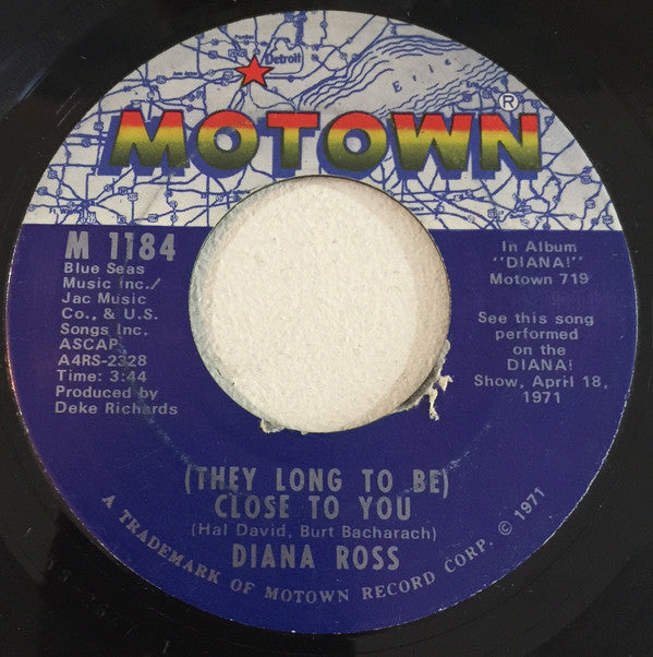 Diana Ross : Reach Out I'll Be There / (They Long To Be) Close To You (7", Single)