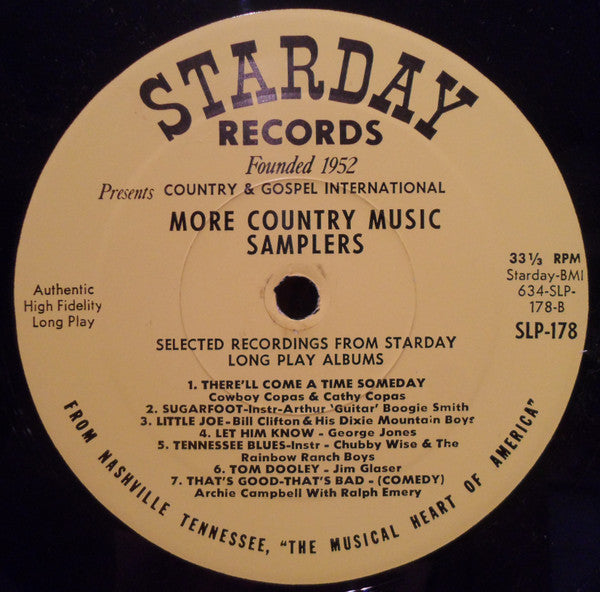 Various : More Country Music Samplers (LP, Comp)