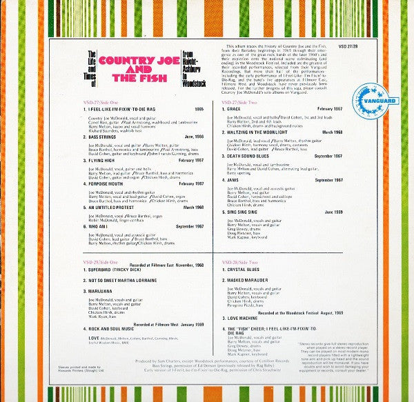 Country Joe And The Fish : The Life And Times Of Country Joe And The Fish From Haight-Ashbury To Woodstock (2xLP, Comp, Gat)