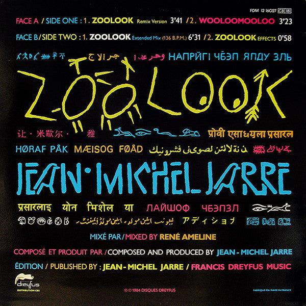 Jean-Michel Jarre : Zoolook (12", Maxi)