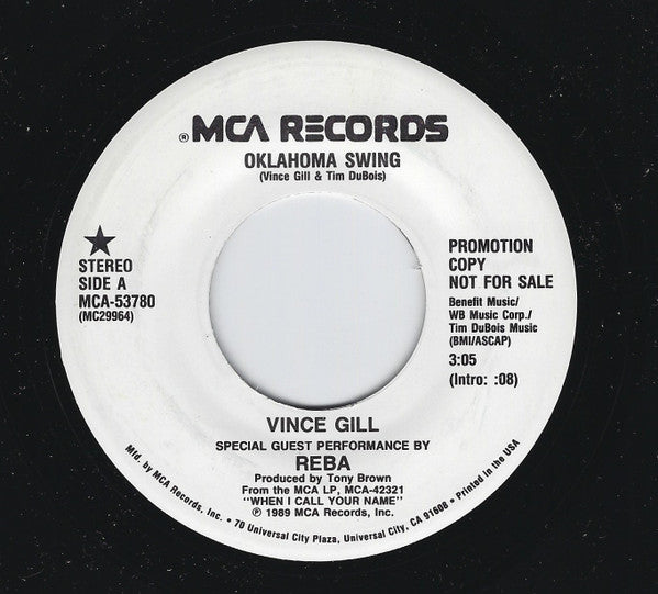 Vince Gill, Reba McEntire : Oklahoma Swing (7", Single, Promo)