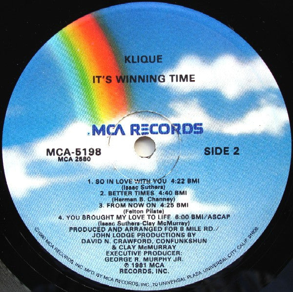 Klique : It's Winning Time (LP, Album, Glo)