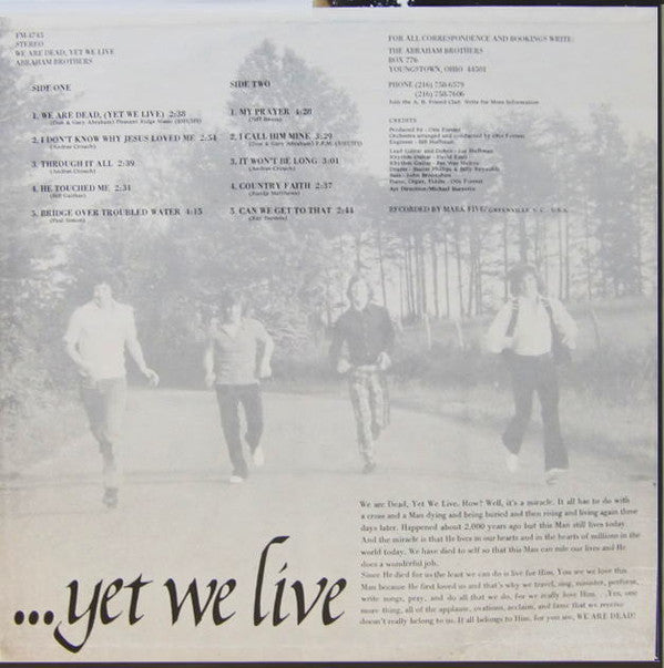 The Abraham Brothers : We Are Dead (Yet We Live) (LP, Album)