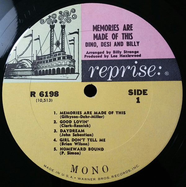 Dino, Desi & Billy : Memories Are Made Of This (LP, Album, Mono)