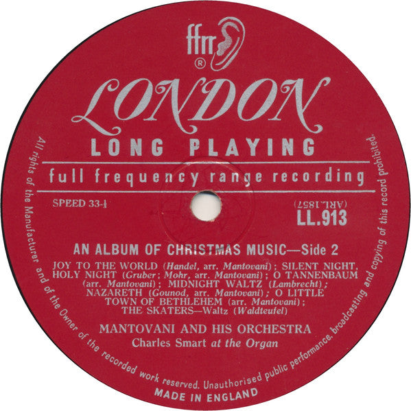 Mantovani And His Orchestra : Christmas Carols (LP, Album, Mono)