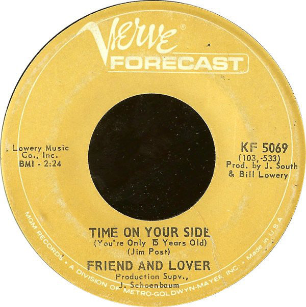 Friend And Lover : Reach Out Of The Darkness / Time On Your Side (7", Single)