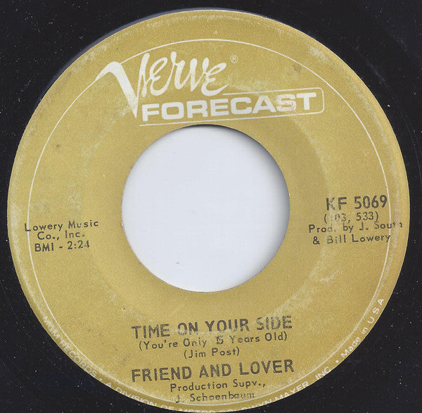Friend And Lover : Reach Out Of The Darkness / Time On Your Side (7", Single)