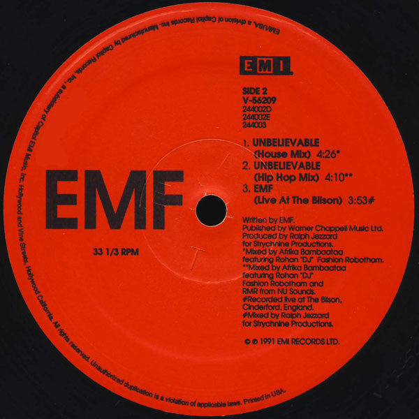 EMF : Unbelievable (Remix) (12")