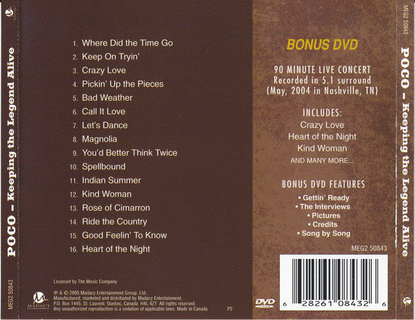 Poco (3) : Keeping The Legend Alive (CD + DVD-V)
