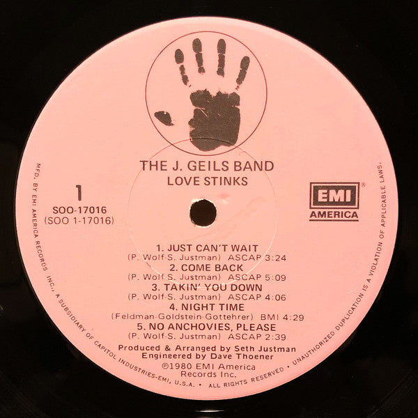 The J. Geils Band : Love Stinks (LP, Album, Los)