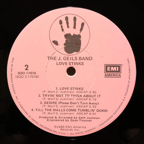 The J. Geils Band : Love Stinks (LP, Album, Los)