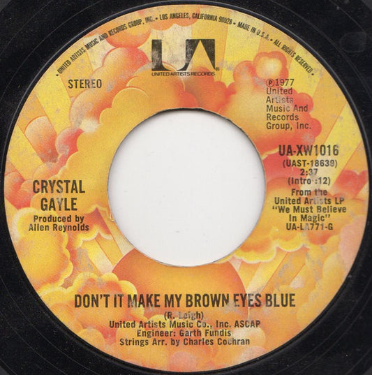 Crystal Gayle : Don't It Make My Brown Eyes Blue (7", Single, Ter)