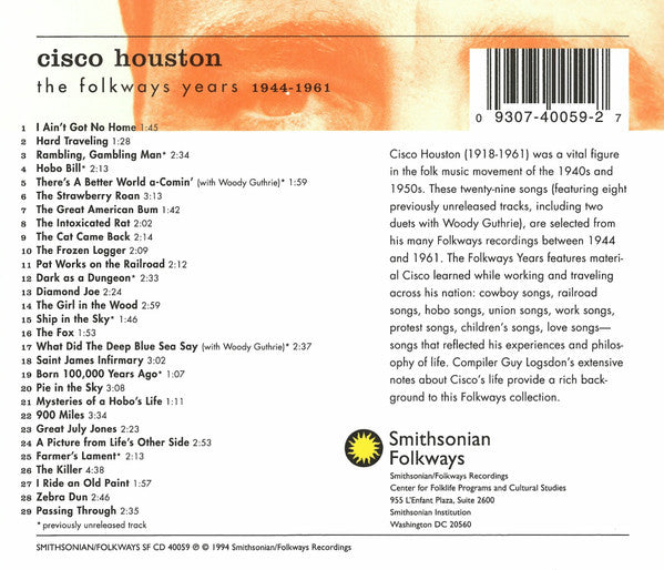 Cisco Houston : The Folkways Years 1944-1961 (CD, Comp, RP)