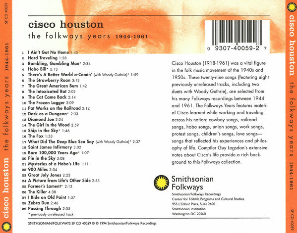 Cisco Houston : The Folkways Years 1944-1961 (CD, Comp, RP)