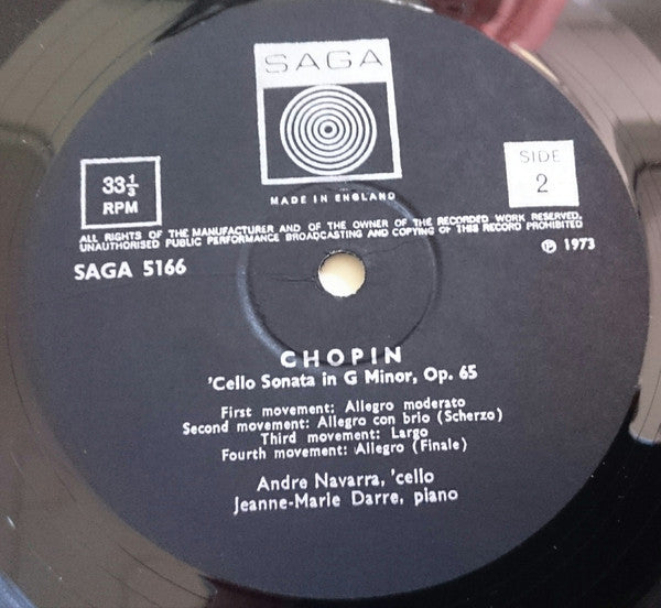 Navarra*, Chopin* : Introduction And Polonaise Brillante / Grand Duo Concertante On Themes From Meyerbeer’s ‘Robert Le Diable’ / Cello Sonata In G Minor, Op. 65 (LP)