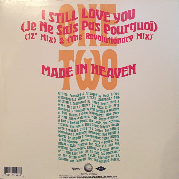 Kylie Minogue : I Still Love You (Je Ne Sais Pas Pourquoi) (12", Maxi)