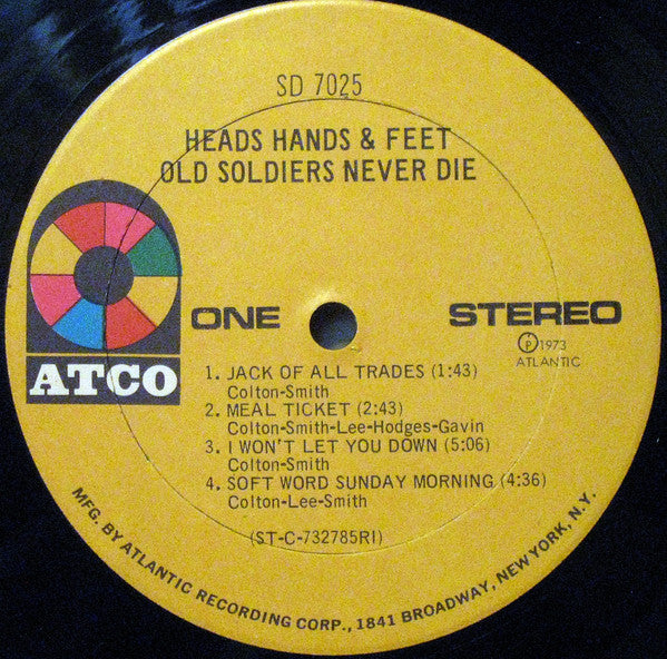 Heads Hands & Feet : Old Soldiers Never Die (LP, Album, RI)