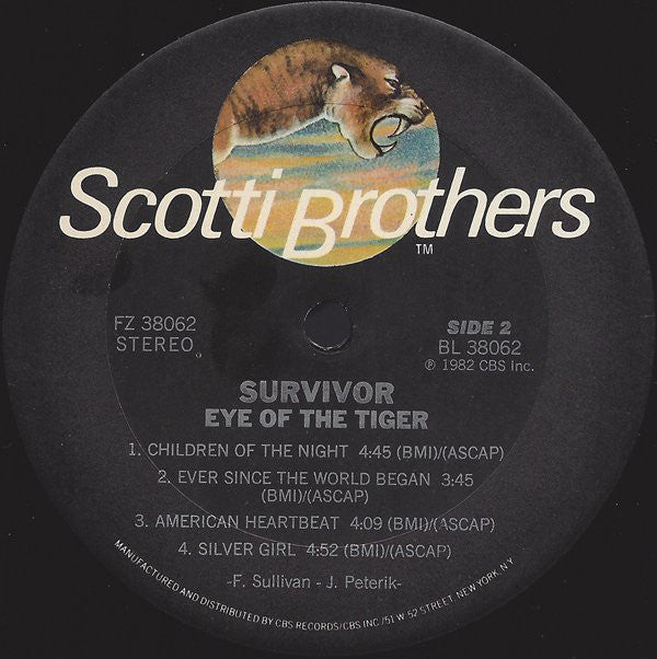 Survivor : Eye Of The Tiger (LP, Album, Ter)