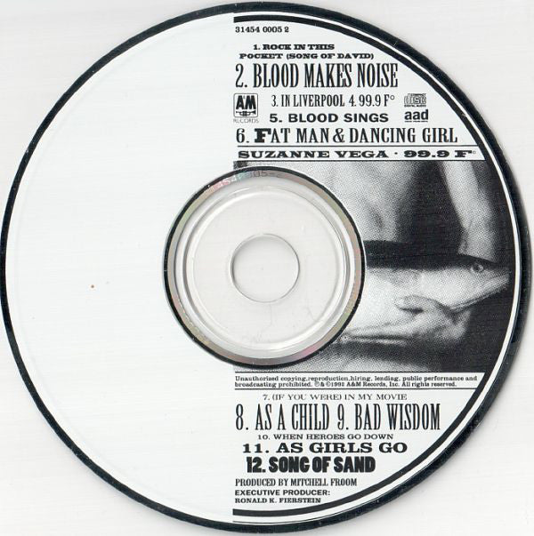 Suzanne Vega : 99.9F° (CD, Album)