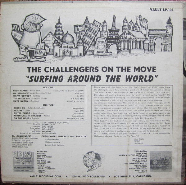 The Challengers : The Challengers On The Move (Surfing Around The World)  (LP, Album)