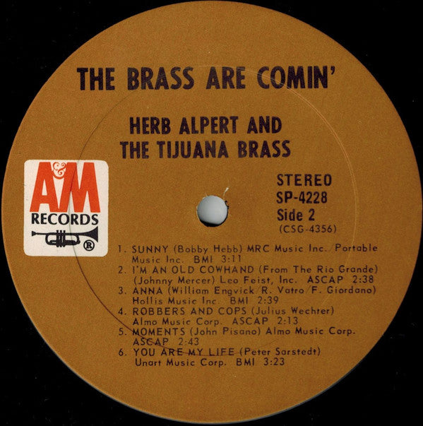 Herb Alpert & The Tijuana Brass : The Brass Are Comin' (LP, Album, Ter)