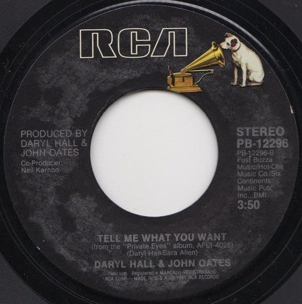 Daryl Hall & John Oates : Private Eyes (7", Styrene, Ind)