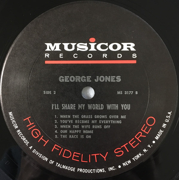 George Jones (2) : I'll Share My World With You (LP, Album, Ter)