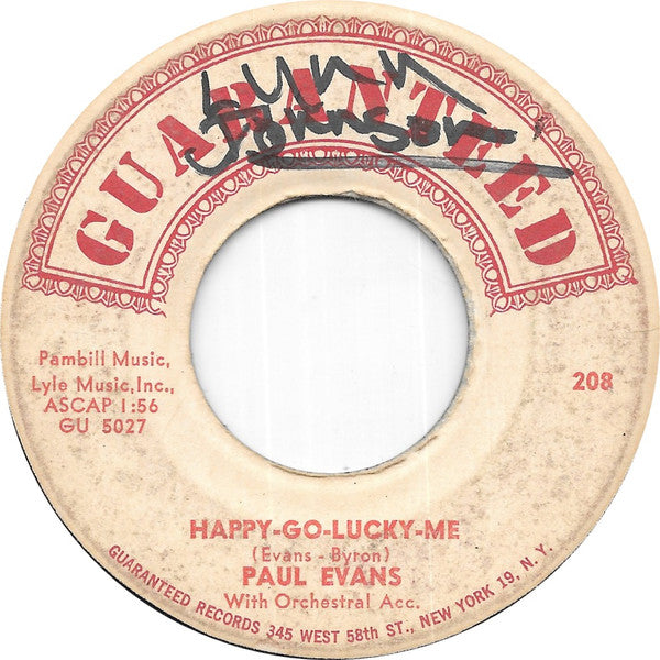 Paul Evans : Happy-Go-Lucky-Me  (7", Single)
