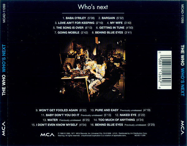 The Who : Who's Next (CD, Album, RE, RM, Tec)