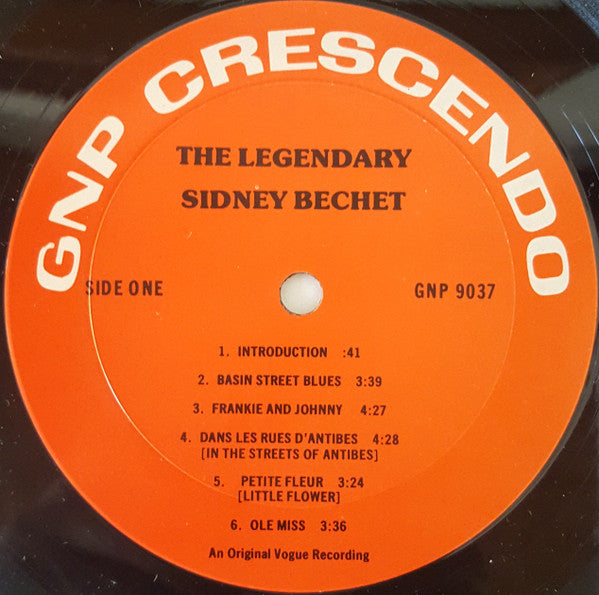 Sidney Bechet : The Legendary Sidney Bechet (LP)