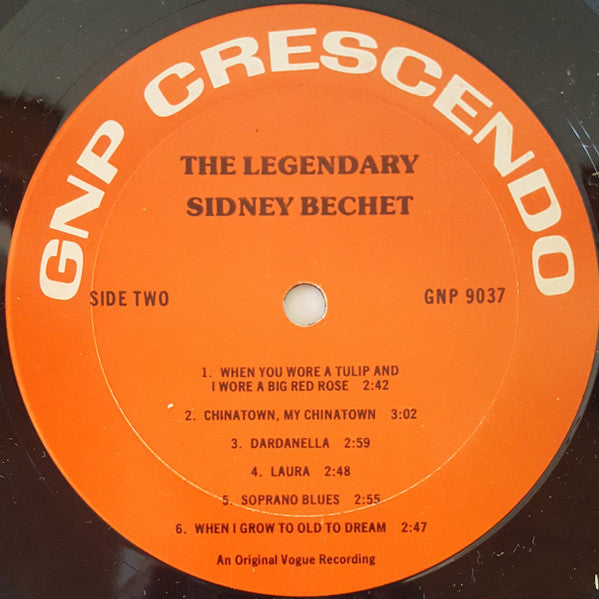 Sidney Bechet : The Legendary Sidney Bechet (LP)