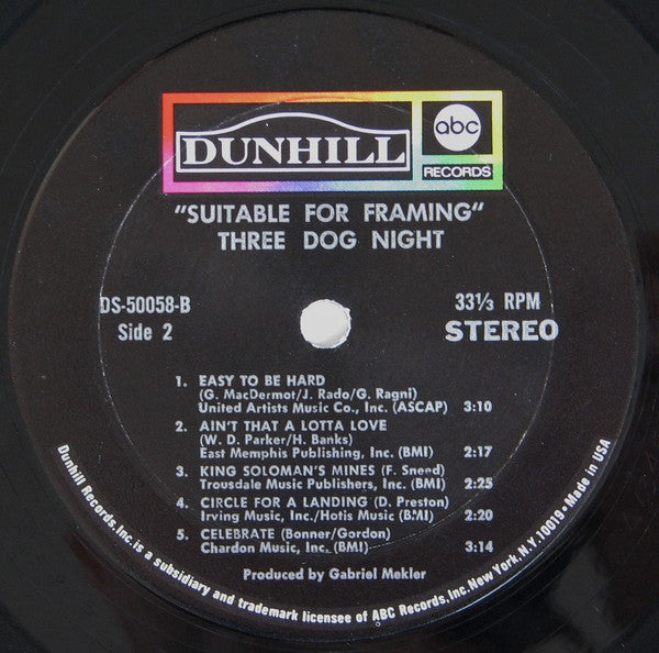 Three Dog Night : Suitable For Framing (LP, Album, Mon)