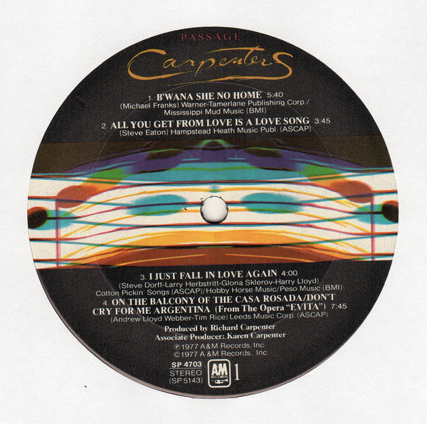 Carpenters : Passage (LP, Album, Ter)