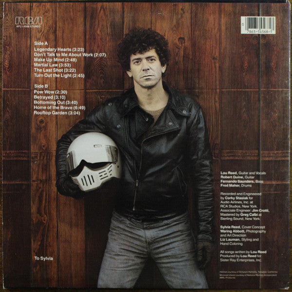 Lou Reed : Legendary Hearts (LP, Album, Ind)