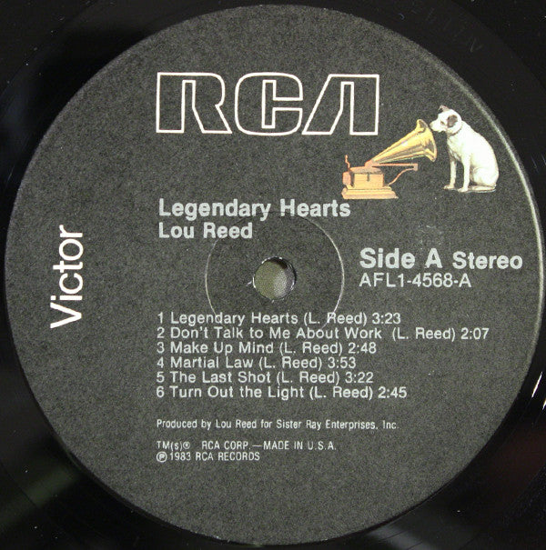 Lou Reed : Legendary Hearts (LP, Album, Ind)
