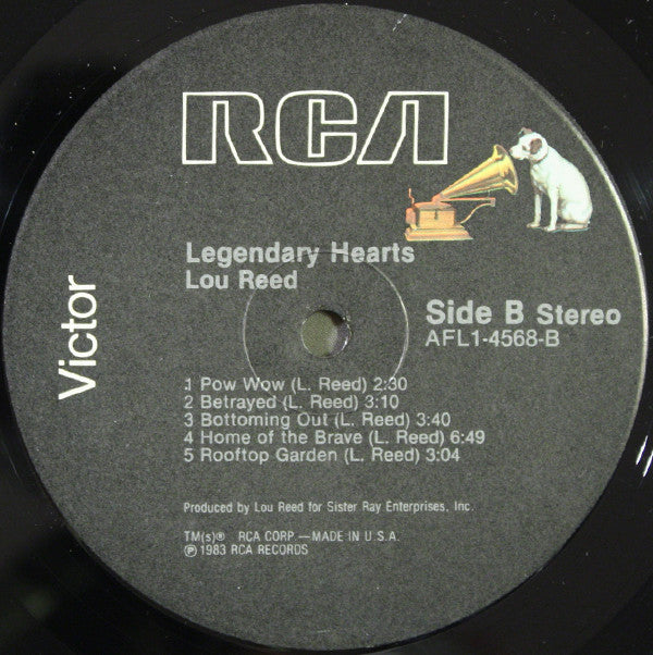 Lou Reed : Legendary Hearts (LP, Album, Ind)