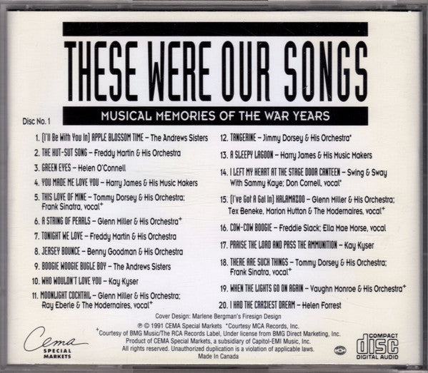 Various : These Were Our Songs • Musical Memories Of The War Years (3xCD, Comp)