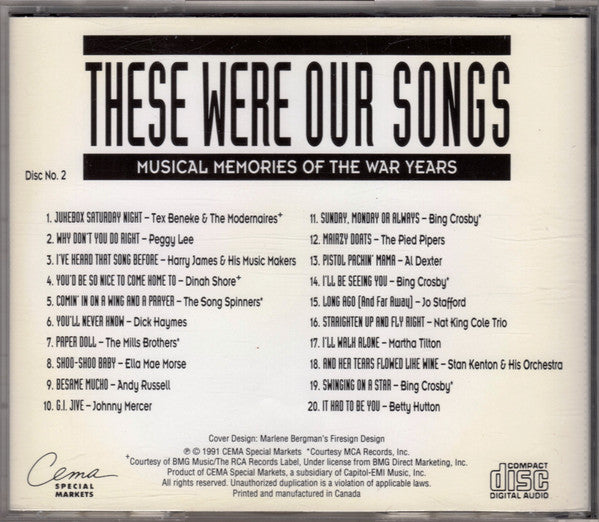 Various : These Were Our Songs • Musical Memories Of The War Years (3xCD, Comp)