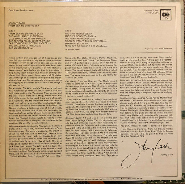 Johnny Cash : From Sea To Shining Sea (LP, Album)