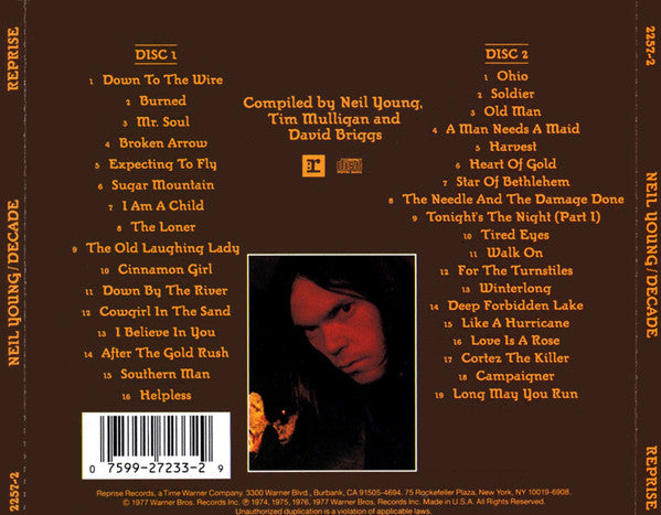 Neil Young : Decade (2xCD, Comp, RE, RP, Cin)