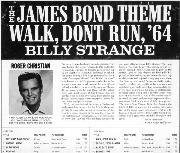 Billy Strange : The James Bond Theme (LP, Mono)