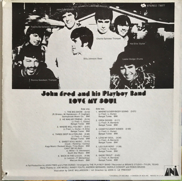John Fred & His Playboy Band : Love My Soul (LP, Album)