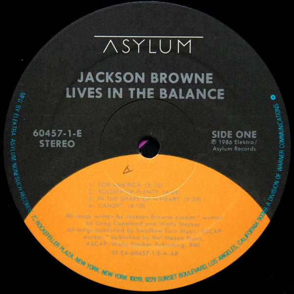 Jackson Browne : Lives In The Balance (LP, Album, All)