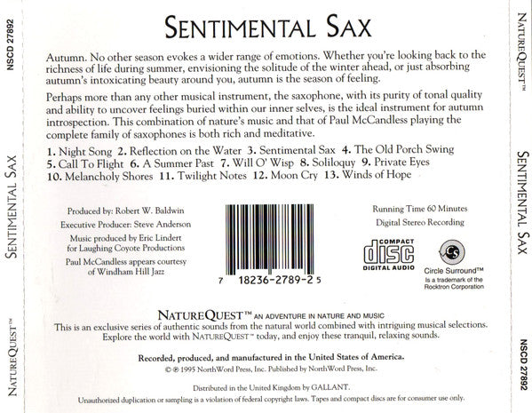 Paul McCandless : Sentimental Sax (CD, Album)