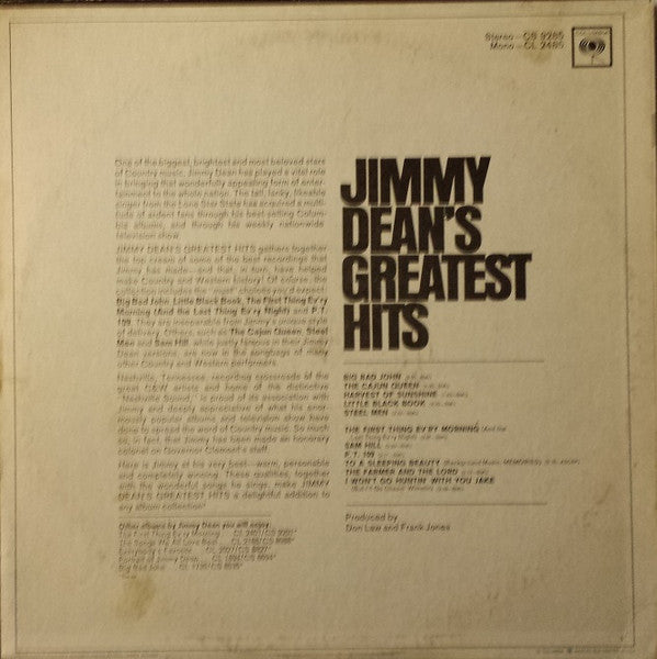 Jimmy Dean : Greatest Hits (LP, Comp, Ter)