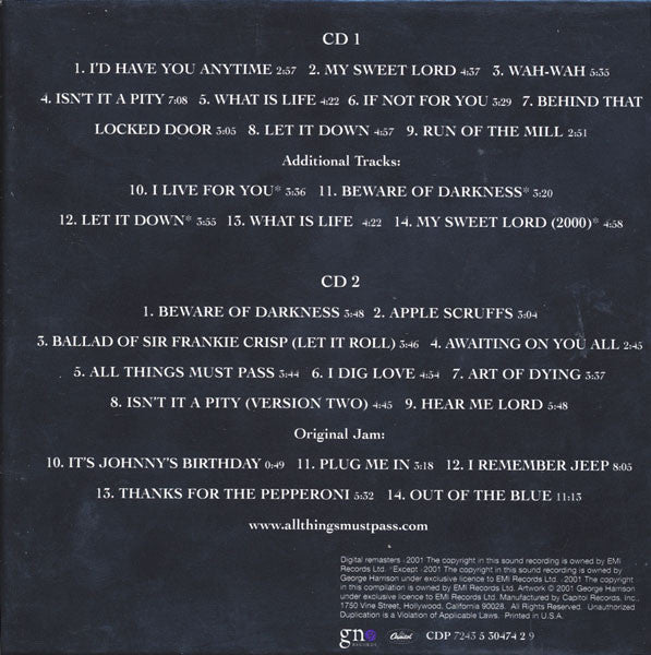 George Harrison : All Things Must Pass (2xCD, Album, RM, EMI + Box)
