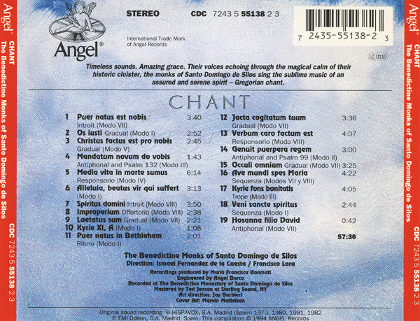 The Benedictine Monks Of Santo Domingo De Silos* : Chant (CD, Comp, EMI)