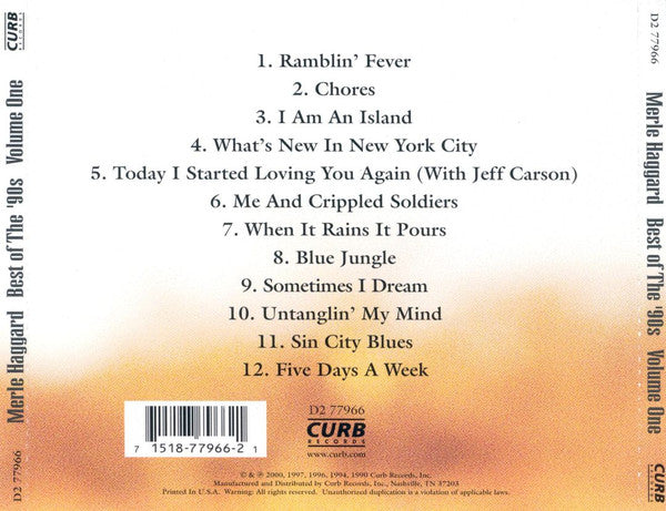 Merle Haggard : Best Of The '90s (Volume One) (CD, Comp)