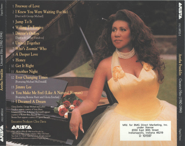 Aretha Franklin : Greatest Hits (1980-1994) (CD, Comp, Club)