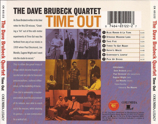 The Dave Brubeck Quartet : Time Out (CD, Album, RE, RM)